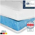 Produktbild: AM Qualitätsmatratzen | Premium Plus Gelschaum-Topper | 100x190 cm | 8 cm hoch | Bezug aus Lyocell | Antirutschfunktion | Umlaufendes Klimaband | ... - Weiß