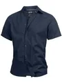 Produktbild: Indicode Herren INBravida Leinenhemd Kurzarm-Hemd mit Button-Down-Kragen | Herrenhemd Sommerhemd für Männer Navy - solid, XXL