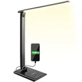 Produktbild: Monzana LED Schreibtischlampe USB Anschluss 3 Farb- 5 Helligkeitsstufen Touch Dimmbar Warmweiß Tischlampe Büro Nachttischlampe Warmes Licht Schwarz