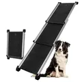 Produktbild: Teleskop Hunderampe für Auto, Ausziehbar, Aluminium, Hunde Rampe, Hundetreppe, SUV, rutschfest 90 kg Belastbarkeit petigi