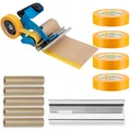 Produktbild: Profi Handabdeckroller Handmasker Set Abdeckfolie Abdeckpapier 15cm Goldband