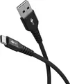 Produktbild: Goobay USB-C™ auf USB-A Supersoftes Textilkabel mit Metallsteckern, 0,5 m, schwarz (74525)