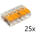 Produktbild: 25 x Wago 221-415 Verbindungsklemme mit Hebel transparent für alle Leiterarten 5-Leiter bis 4qmm