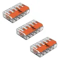 Produktbild: 3x WAGO 5-Leiter-Klemme 4 mm² Verbindungsklemme Klemme mit Hebel 221-415