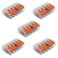Produktbild: 5x WAGO 5-Leiter-Klemme 4 mm² Verbindungsklemme Klemme mit Hebel 221-415