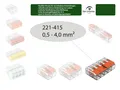 Produktbild: Wago Klemmen mit Hebel 221-412 | 221-413 | 221-415 Hebelklemmen Klemme