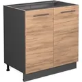 Produktbild: Vicco Spülenunterschrank Fame-Line Goldkraft Eiche/Anthrazit 80 cm mit Regal ohne Arbeitsplatte