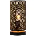 Produktbild: Marrakesch Orient & Mediterran Interior Nachttischlampe Moderne Deko Tischlampe Nachttischlampe Lampe Tuza Schwarz, Leuchtmittel nicht im Lieferumfang, Handarbeit schwarz