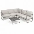 Produktbild: greemotion Gartenlounge-Set Sydney Lounge-Set Edelstahl / Beige inkl. Auflagen & Tisch - Beige/Silber/Grau