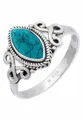 Produktbild: mantraroma Damen Ring 925 Silber Türkis Edelstein türkis ausgefallen verspielt