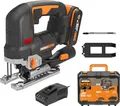 Produktbild: WORX WX542 Akku Stichsäge 20V, Pendelhub, bürstenloser Motor, mit 2,5Ah Akku