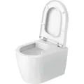 Produktbild: Duravit ME by Starck Wand-WC, Compact, Rimless, Tiefspüler, Durafix inklusive, 370x480mm, 2530099000, Farbe: Innenfarbe Weiß, Außenfarbe Weiß Seidenmatt, mit HygieneGlaze