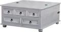 Produktbild: New Mexico Couchtisch mit 5 Schubladen 91x91 cm in grau.