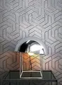 Produktbild: Newroom Tapete Grau Vliestapete Glänzend - Mustertapete Grafisch Silber Grafik Muster Glanztapete Geometrisch Metallic Beton-Optik inkl. Tapezier-Ratgeber