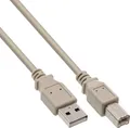 Produktbild: InLine USB 2.0 Kabel, A an B, beige, 7,0m, 7 m, USB A, USB B, Männlich/Männlich, 0,48 Gbit/s, Beige