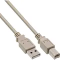 Produktbild: InLine 34557H USB 2.0 Kabel, A an B, beige, 7m