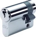 Produktbild: BKS B 8900 0105 hochwertiger, Profil, Schließhalbzylinder, 40 mm, Messing vernickelt matt, mit 3 Schlüssel und Befestigungsschraube, 40