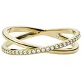 Produktbild: Fossil Fingerring Schmuck Geschenk Edelstahl Ring ALL STACKED UP, Mit Zirkonia (synth) gelb|goldfarben 19