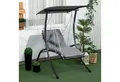 Produktbild: Outsunny Hollywoodschaukel Hängeliege mit Verstellbarem Sonnendach, 1-Sitzer, Bettfunktion, Hollywoodschaukel, 1 tlg., Gartenschaukel, für Garten, Dunkelgrau