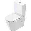 Produktbild: Stand-WC 108T aus Keramik spülrandloses-WC Weiß 36x63x82cm bodenstehende-Toilette inkl. Spülkasten - Mai&mai