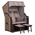 Produktbild: deVries Strandkorb Compact nature grey Festpolsterung Des. 403