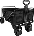 Produktbild: Bollerwagen Faltbar Breite Räder Schwerlast 100 kg mit Bremse Verstellbarer Griff Strand Garten Vatertag 23084