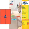Produktbild: Avery Zweckform Etiketten 3456, 105 x 148 mm, 400 Stück, rot 591254
