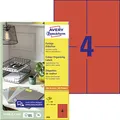 Produktbild: AVERY Zweckform 3456 Rote Etiketten (400 Aufkleber, 105x148mm auf A4, permanent haftend, selbstklebende Farbetiketten, Papier matt, bedruckbare, farbige Klebeetiketten) 100 Blatt