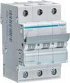 Produktbild: Hager Leitungsschutzschalter MCN332 | 3-polig | 32A | C-Charakteristik | 6kA | 3TE | Hutschiene | AC 400V | grau
