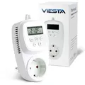Produktbild: Viesta - Th12 Thermostatstecker 230 V – Digitaler Temperaturregler Für Steckdose Mit Display – Geeignet Für Infrarotheizung, Heizpaneele, Elektrogeräte