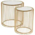 Produktbild: KARE DESIGN Beistelltisch Wire Messing 83457 2er Set Glas Gold
