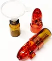 Produktbild: HEADNMORE® Dosierer Snuff Bullet Sniff Bottle - 2 Stück + Trichter - Portionierer Sniffer Doser Schnupfdosierer HM5 (Rot)