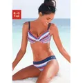 Produktbild: Bügel-Bikini S.OLIVER, Damen, Gr. 42, Cup E, bunt (blau, rot, gestreift), Polyamid, gestreift, quergestreift, Bikini-Sets Bügel-Bikini, mit maritemen Streifen