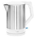 Produktbild: Clatronic® Wasserkocher Edelstahl | 1,5 Liter | BPA frei | Einhandbedienung | Edelstahlgehäuse | Kettle | Station mit Kabelaufwicklung | Wasserkocher weiß | WKS 3692 weiß