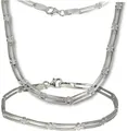 Produktbild: SilberDream Schmuckset SilberDream Collier & Armband matt Trendy (2-tlg., Schmucksets), Damen Schmucksets aus 925 Sterling Silber, Farbe: silber