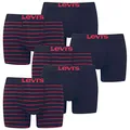 Produktbild: 6er Pack Levis Men Vintage Stripe YD B Boxer Brief Boxershorts Unterhose Pant Unterwäsche, Farbe:786 - Red/Black, Bekleidungsgröße:XL