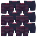 Produktbild: 12er Pack Levis Men Vintage Stripe YD B Boxer Brief Boxershorts Unterhose Pant Unterwäsche, Farbe:786 - Red/Black, Bekleidungsgröße:XL