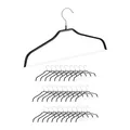 Produktbild: Relaxdays Rutschfeste Kleiderbügel, 30er Set, Hemdenbügel, Blusenbügel mit Gummiummantelung, Metall, 42 cm, schwarz