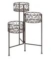 Produktbild: Dehner Blumenständer Blumenhocker Antik, 65 x 49 x 37.5 cm, Eisen pulverbeschichtet, braun, Pflanzentreppe im nostalgischen Design bietet Platz für 3 Pflanzen