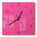 Produktbild: DEQORI Glasuhr | 30x30 cm | Unifarben - Rosa | ausgefallene leise Design Uhr aus Glas | Wanduhr für Wohnzimmer & Küche | moderne Hingucker Uhr für die Wand
