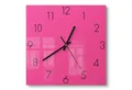 Produktbild: DEQORI Wanduhr 'Unifarben - Rosa' (Glas Glasuhr modern Wand Uhr Design Küchenuhr)
