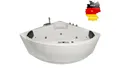 Produktbild: Basera® Whirlpool-Badewanne CLASSIC Indoor Eck-Whirlpool Badewanne Futuna 140 x 140 cm, (Komplett-Set), mit 21 Massagedüsen, Wasserfall, LED, Touchpanel, Bluetooth und Radio
