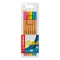 Produktbild: 6 STABILO point 88 NEON Fineliner farbsortiert 0,4 mm