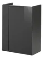 Produktbild: FACKELMANN Luna Waschbeckenunterschrank schmal – Unterschrank für Waschtisch im Gäste-WC (44 cm x 60 cm x 24,3 cm) – Türanschlag rechts – SBC Badezimmerschrank hängend in Anthrazit/Schwarz
