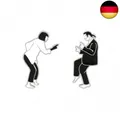 Produktbild: 2 Stück kreative Punk-Brosche mit lustigem Pulp-Fiction-Figurenbild, Emaille,