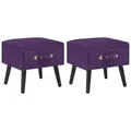 Produktbild: vidaXL Nachttische 2 Stk. Dunkelviolett 40 x 35 x 40 cm Samt