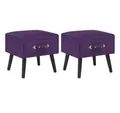 Produktbild: vidaXL Nachttisch Nachttische 2 Stk. Dunkelviolett 40 x 35 x 40 cm Samt (2-St)