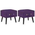 Produktbild: Nachttische 2 Stk. Dunkelviolett 40 x 35 x 40 cm Samt