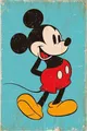 Produktbild: Mickey Mouse Poster Retro Blue 61 x 91,5 cm