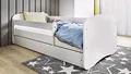 Produktbild: Kids Collective Kinderbett 80x160 cm mit Matratze, Rausfallschutz, Lattenrost & Schublade in weiß 80x160 Mädchen Jungen Bett Skandi | von 3. bis 10. Lebensjahr